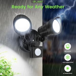 25W LED Security Flood Lights 2000LM Outdoor Motion Sensor Remote Dimmable Brightness 3000K-6500K Color <b>Range</b> - Product Image 2