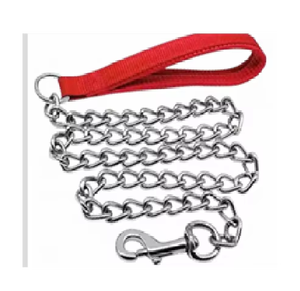 BURAQ BRQ 0318 Heavy Duty Solid Rivet Chain Dog Leash with Nylon Handle Metal <b>Training</b> <b>Lead</b> Strong Control for Medium/Large Dogs - Product Image 1