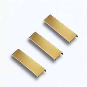 Tirador Moderno Minimalista en Forma de L de Aluminio con Borde Dorado Cepillado para Armarios de Dormitorio, Cajones de Cocina y Muebles de Guardarropa - Product Image 2