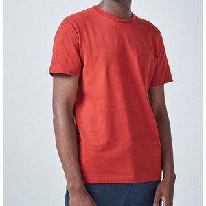 เสื้อยืดแขนสั้นคอวีสีเทาสำหรับผู้ชายทรงเข้ารูปลำลองผ้าฝ้ายถักเนื้อเรียบ - Product Image 5