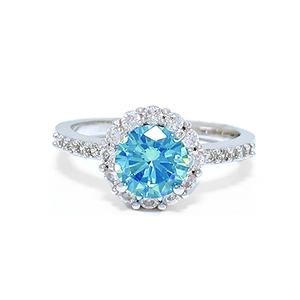 Classic Fashion Radiant Cut CZ Stone Bridal Ring Brass Jewelry with Rhodium Plating - Product Image 6