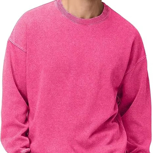 Sweat-shirt oversize vintage délavé à l'acide pour homme, style streetwear, hiver, 100% polaire, écologique, look rétro tendance, sweats délavés à l'acide - Product Image 1