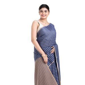 ผ้าไหม/ผ้าฝ้ายทอมือสีเทาดำลายบูติ คอลเลคชั่นใหม่ เนื้อผ้านุ่ม น้ำหนักเบา เป็นมิตรกับสิ่งแวดล้อม ดีไซน์สวยงาม เหมาะสำหรับงานแต่งงานของผู้หญิง - Product Image 2