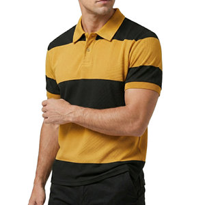 เสื้อโปโลผู้ชายแบบคลาสสิกลายทางแนวนอน OEM รับทำโลโก้ ระบายอากาศได้ดี ผ้าปิเก้ถัก แขนสั้น สวมใส่สบายๆ เสื้อโปโลจากโรงงาน - Product Image 6
