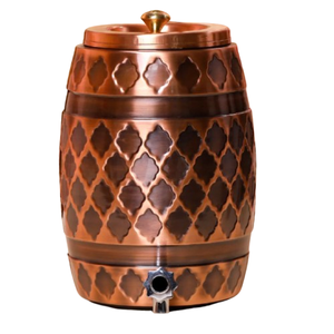 Dispensador de Agua Ayurvédico de Cobre con Soporte Metálico |   Grifo Antiderrames de Cobre Puro para Matka |   Juego de Jarra de Cobre Resistente - Product Image 3