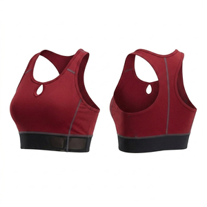 Customized Sportswear Compression Crop Top Women's Scoop Neck Racerback Cropped Tank Top Breathable Gym Trainer Sports <b>Bra</b> - Product Image 1