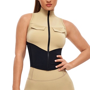 Débardeur cargo sans manches pour femme avec logo personnalisé, coupe ajustée et tissu extensible pour l'entraînement physique 2026 - Product Image 1