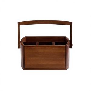 Wholesale New Style Vintage <b>Wooden</b> Caddy Handmade Sustainable Durable Floor Type Kitchen Tableware Storage Utensil Export - Product Image 1