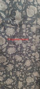 Robe Kimono Élégante Grise à Motifs Floraux Imprimés à la Main en Coton pour Femme, Style Bohème Chic, Longue, Taille Plus, Ethnique, Artisanale, Taille Haute, Col en V - Product Image 4