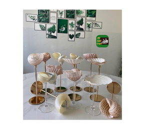 แก้วไวน์เปลือกหอยทองคำทำมือสุดหรู แก้วมาร์ตินี่ขัดเงา แก้วค็อกเทลเปลือกหอยแท้ สำหรับร้านอาหาร บาร์ งานแต่งงาน ตกแต่ง - Product Image 4