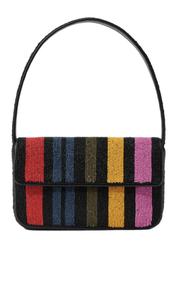 Sac à main épaule perlé de graine de luxe pochette sac à main coloré plusieurs rayures avec broderie à la main perles de verre matériel - Product Image 4