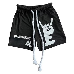 Shorts de sport athlétiques pour hommes de haute qualité, taille mi-haute, en maille, avec poche personnalisée pour l'entraînement en salle de sport et le basketball, en polyester - Product Image 1