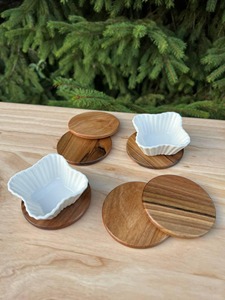 Latest Modern Design Round Shape Wood Tea Serving <b>Coaster</b> Tabletop Decoration Home Restaurants Hotel Caffe Tea <b>Coaster</b> <b>Drinking</b> - Product Image 6