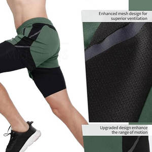 Pantalones Cortos Deportivos 2 en 1 para Hombre, de Secado Rápido, para Gimnasio, Entrenamiento, con Bolsillo para Teléfono, Transpirables, Cortavientos, Ropa Deportiva - Product Image 6