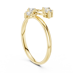 Anillo de Diamantes de Oro Sólido de 14k para Mujer, Corte Brillante Redondo, Anillo de Compromiso Clásico, Apilable, Diseño Minimalista, para Regalo - Product Image 3