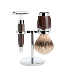 Set de Afeitado de 3 Piezas de Acero Inoxidable para Hombre con Soporte para Maquinilla de Afeitar y Brocha, Color y Logotipo Personalizados, Alta Calidad, Ligero y Duradero - Product Image 2