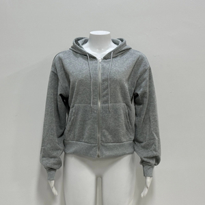 Sweat-shirt à capuche oversize pour femme, couleur unie, épaules tombantes, mélange de coton, streetwear d'automne, tricoté, respirant, manches longues - Product Image 2