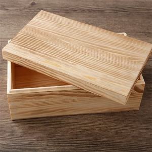 Boîte en bois artisanale avec logo personnalisé, couvercle à charnières, en pin massif, boîte de rangement pour souvenirs, cadeau, cadre photo, bougie - Product Image 1