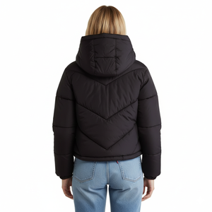 Abrigo largo de plumón de lujo para mujer, cálido de invierno, con capucha y cremallera, de secado rápido, grueso, informal, con relleno de plumón de ganso blanco y piel. - Product Image 2