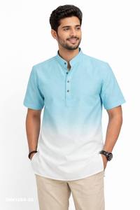 Best Quality Omri Cotton with Solid Shaded Readymade Half-Sleeve Mandarin Collar Short-<b>Kurta</b> Collection Supplier from Surat - Product Image 2