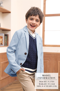Blazer pour garçons en bas âge, vêtements scolaires, deux boutons, couleur unie, veste pour élèves du primaire, blazer décontracté, costume - Product Image 6