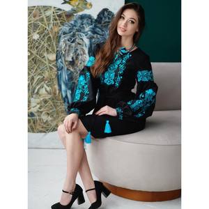 Vestidos Ucranianos Bordados de Alta Calidad 2026, Diseño Personalizado, Cuello Redondo, Frente Abierto, Vestido de Fiesta con Cinturón, Venta al Por Mayor - Product Image 3