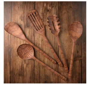 Utensilios para Ensaladas Ecológicos, Aptos para Lavavajillas, Hechos en India, Artículo Único para el Hogar y la Cocina - Product Image 1