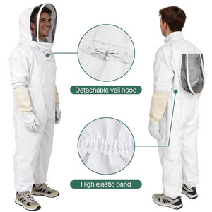 Traje de Apicultura con Velo Protector y Mangas Largas, Anti-Picaduras, Ventilado, para Manipulación de Abejas, Cosecha de Miel y Uso en Apicultura - Product Image 2