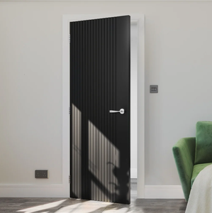 Portes en bois composite WPC à âme pleine, design moderne, résistantes à l'eau, écologiques, isolées, pré-montées pour appartements et villas – Vente directe usine - Product Image 5
