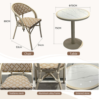 Meubles de projet hôtelier OEM ODM, table et chaise en aluminium léger, gain de place, mobilier d'extérieur, imperméable
