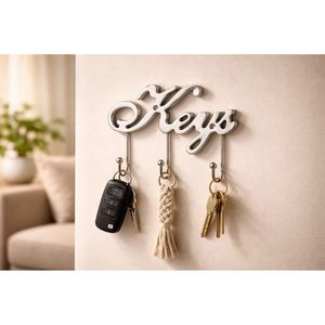 Decorative Metal <b>Key</b> Holder <b>Wall</b> Organizer with <b>Hooks</b> Modern <b>Key</b> Hanger for Entryway Home Office <b>Wall</b> Storage - Product Image 1