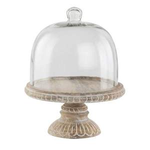 Cúpula redonda de madera para tartas con tapa de cristal para servir con elegancia tartas, cupcakes, muffins y pasteles en casa. - Product Image 2