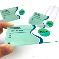 Individuelle Transparente Acryl-Visitenkarten mit Digitaldruck, Spiegel-LED, NFC und Leuchtfunktion, Blanko-Etikett