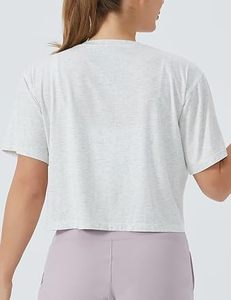 Camiseta Corta Personalizada para Mujer, Cuello Redondo, Color Sólido, Informal, Manga Corta, Transpirable, Ropa Deportiva - Product Image 2