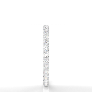 Anillo de bodas de oro blanco de 18k con diamante cultivado en laboratorio, corte brillante redondo, 1.00 quilates, color F, claridad VS2, certificado IGI, bandas de diamantes CVD. - Product Image 2
