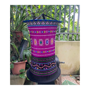 Elegant Vietnamese Brocade Hanging <b>Lantern</b> Handmade Decorative Fabric Lamp Shade for Modern Home Interior Bohemian Decoration - Product Image 2