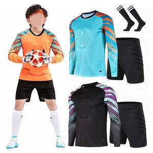 ชุดเสื้อเจอร์ซีย์และกางเกงขาสั้นสำหรับเด็กผู้ชาย ชุดยูนิฟอร์มผู้รักษาประตูแขนยาวสำหรับเด็ก ชุดผู้รักษาประตูฟุตบอลเยาวชน ระบายอากาศได้ดี เหมาะสำหรับการเล่นกีฬา - Product Image 6