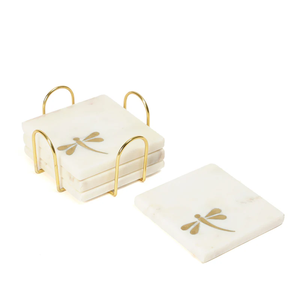 High Demand with Eco friendly <b>White</b> Marble Tea <b>Coaster</b> 4in. With Set of 4 With Holder For Home and Kitchen - Product Image 4