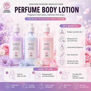 Loción Corporal Perfumada WINKS COSMED, Ácido Hialurónico Orgánico, Glutatión, Manteca de Karité, Hidratante, Aroma Floral Escarlata, Frutal y a Bayas - Product Image 3