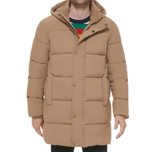 Chaqueta parka larga con capucha para hombre, color caqui, gruesa, para invierno, con cremallera y botones, parkas para hombre - Product Image 1