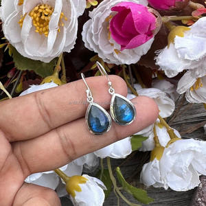 925 <b>Sterling</b> <b>Silver</b> Handmade Labradorite Drop <b>Earrings</b> Natural Gemstone Wedding Gifts - Product Image 4