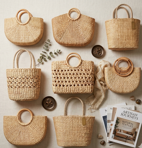 Low Cost Handwoven Natural Fiber Hyacinth Rattan Bamboo <b>Bag</b> for Korea Boutique Market Direct Factory Sale Wholesale - Product Image 4
