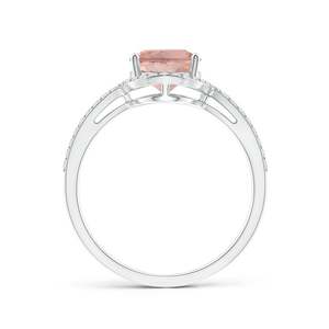 14K Solid Gold Oval Morganite Split Shank <b>Ring</b> with Diamonds Handmade <b>Customized</b> Fine Jewelry Wedding Engagement - Product Image 2