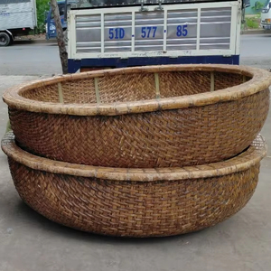 Barcos de bambú portátiles pequeños directos de fábrica para viajes, barco Coracle de Vietnam con artesanías decorativas de pesca para uso en Lago al aire libre - Product Image 1