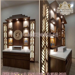 ปรับแต่งหิ้งบูชาสไตล์หินอ่อนคอเรียนสำหรับบ้าน วัดสีขาวทันสมัยพร้อมดีไซน์ออม จัลลีแบบมีไฟส่องหลัง ซื้อชุดบูชาฮินดูร่วมสมัยในสหราชอาณาจักร - Product Image 5