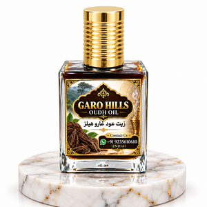 Huiles Aloura Luxe GARO HILLS Oudh Oil - Huile naturelle biologique 100% pure distillée à la vapeur, flacon carré avec parfum BOISÉ - Product Image 2