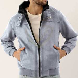 Veste en daim de haute qualité, coupe ajustée, réversible, multi-poches, zippée, veste en daim d'hiver - Product Image 1