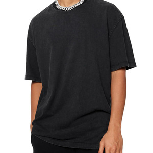 Fabricant de T-shirts en gros de qualité supérieure, T-shirts pour hommes personnalisés, surdimensionnés, 100% coton, blancs, effet délavé à l'acide - Product Image 5