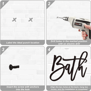 CIFbuy Panneau mural moderne noir vintage rustique pour salle de bain, maison, cadeau pour le service de sélection Temu sur TikTok - Product Image 5