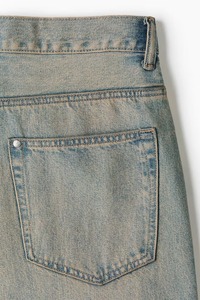 Jean en denim de coton pour homme, coupe ample et large, taille mi-haute, déchiré, style décontracté, écologique, résistant à la décoloration, collection printemps - Product Image 5